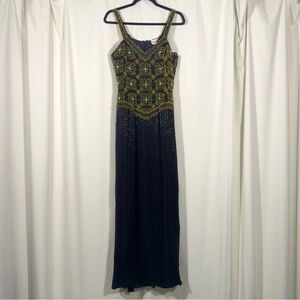 Vintage Le Monde Hand-Beaded Silk Drop Waist Dress